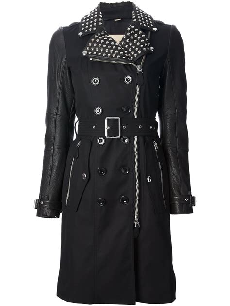 burberry leather studded trench coat|burberry trench coat outlet.